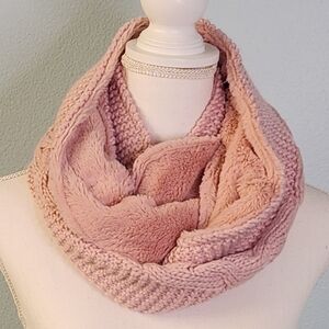 Cozy comfy Pink Knit Infinity soft multi functional Scarf
